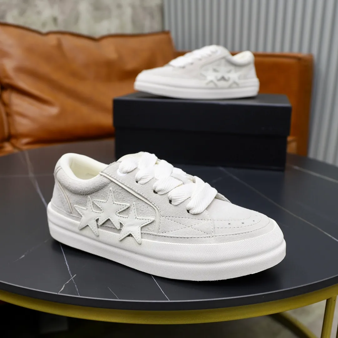 Men's men's shoes 💰540💰🔥🔥🔥 Couple style Amiri2024 new sports and casual shoes, casual, fashionable and versatile flat-soled moral training shoes. Classic color combination + perfect shoe shape, Amiri’s classic Logo star makes you and I fall in love. Imported cow suede leather makes the shoes more high-end. Recommended by major celebrities, bloggers and internet celebrities.   Color: black, off-white, blue, pink, red. Size: Women’s 35-40 (41 is custom-made and non-returnable) Men’s 38-44 (45 and 46 are custom-made and non-refundable)